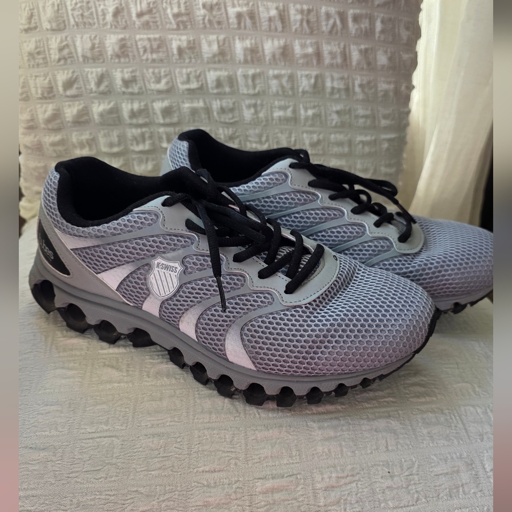 K-Swiss Gray and Black Athletic Shoes